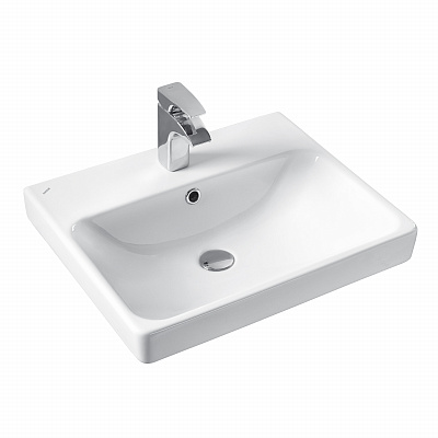 Тумба с раковиной AQUATON Сканди Doors 55 белый глянец/дуб верона 1A278801SDB20