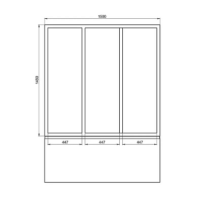 Шторка стеклянная на борт ванны Бриз,Верона,Ибица BAS ШТ00066 (3 створки прозрачное стекло)