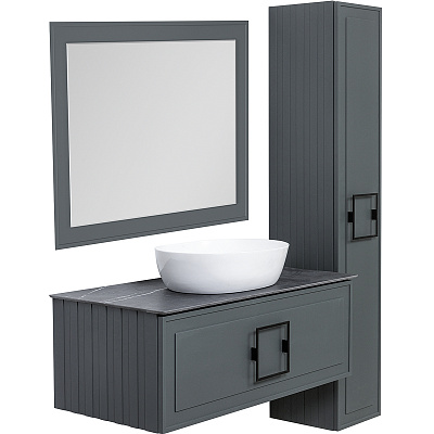 Зеркало с подсветкой La Fenice Cubo Grigio 80х60, серо-зелёное FNC-02-CUB-G-80-60