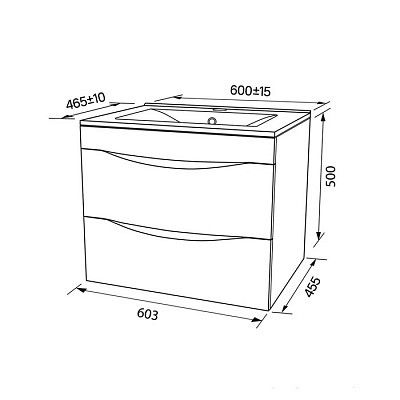 Тумба подвесная с умывальником Iddis Cloud CLO60Y0i95K