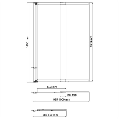 Стеклянная шторка WasserKRAFT Tauber 64S02-100 WasserSchutz
