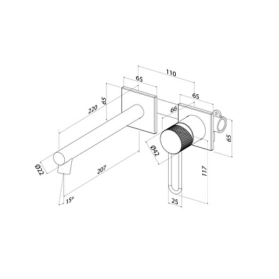 Встраиваемый смеситель для умывальника IDDIS Duna, хром глянцевый DUNSB00i65