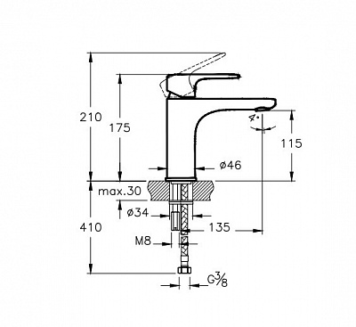 Смеситель для раковины Vitra Root Round  A4270636EXP