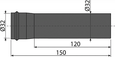 Удлинитель AlcaPlast A4000BLACK Ø32