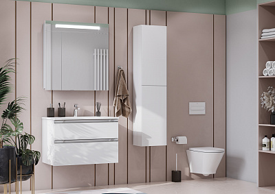 Тумба под раковину Roca The Gap 80 белый глянец 2 ящика A857399806