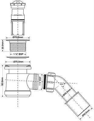 Сифон для душевого поддона McAlpine MRS2C