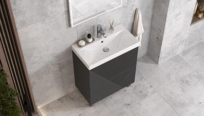 Тумба напольная Edge 700-0-2 (9696) графит Velvex tn EDG 9696 70 2Y (под раковину 217503)