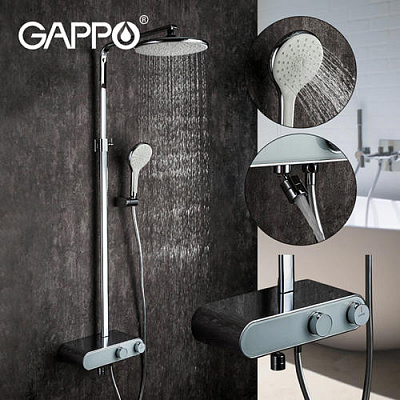 Gappo G2495-1 Душевая система с   верх.душем.излив,хром