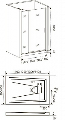Душевое ограждение Good Door Fantasy WTW-140-F-CH