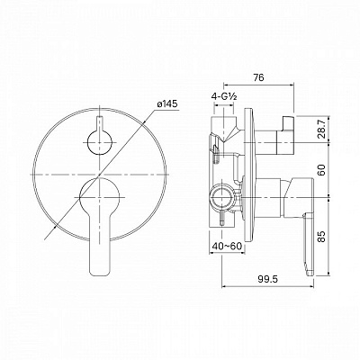 Смеситель встраиваемый IDDIS Sena SENSB00I67