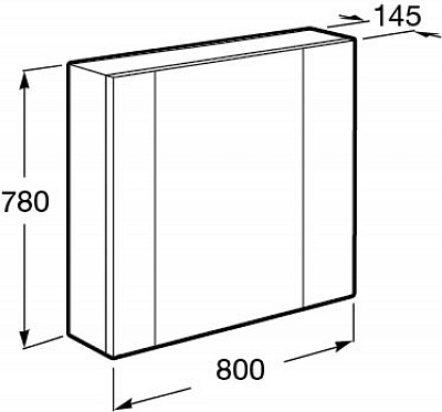 Зеркальный шкаф Roca Ronda 80 белый глянец/антрацит ZRU9302970