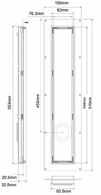 Насадка сливная под плитку  McAlpine CD600-B-NT