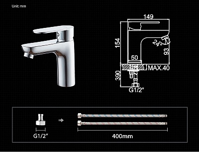 Смеситель для умывальника Ledeme L1010