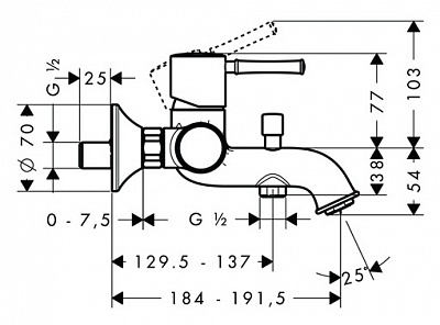 Смеситель для ванной Hansgrohe Talis Classic 14140000