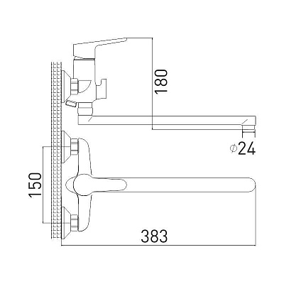 Смеситель для ванны GROSS AQUA Vista 7244267C-35L(F)