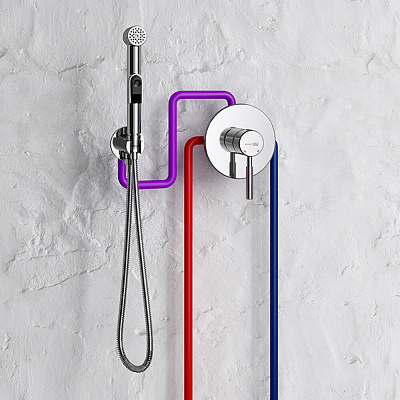 Встраиваемый комплект для биде со шлангом WasserKraft A9551.328.243.232