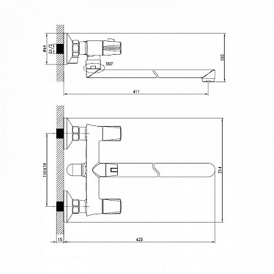 Смеситель для ванной IDDIS Jam JAMSBL2i10