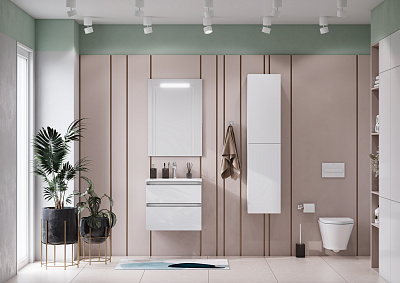 Тумба с раковиной Roca The Gap 60 2 ящика A857397806, белый глянец