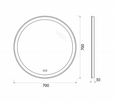 Зеркало BelBagno SPC-RNG-700-LED-TCH-WARM с подогревом