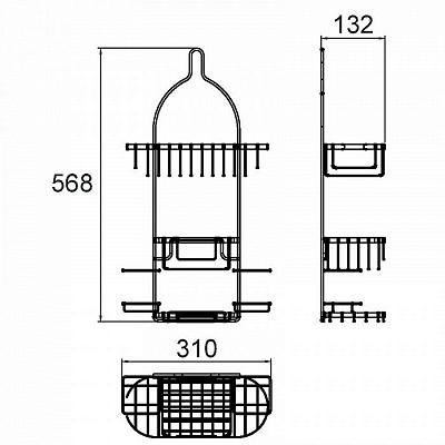 Полка многоярусная прямая Milardo 14 014W050M44