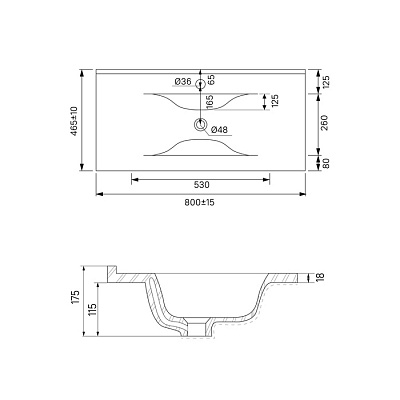 Тумба с раковиной, напольная IDDIS Oxford OXF80W0i95K 80 см