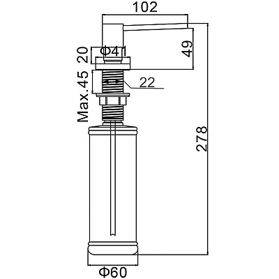 Дозатор врезной для мойки Ledeme K50403B чёрный
