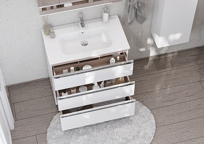 Тумба под раковину Roca The Gap 80 белый глянец 3 ящика A857406806