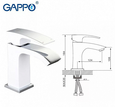 Смеситель для умывальника Gappo G1007-1