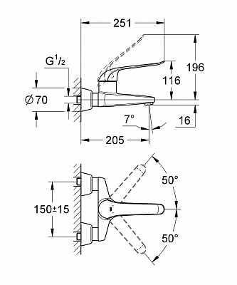 Смеситель для ванной GROHE EUROECO Special 32778000