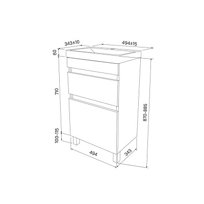 Тумба под раковину Iddis Zodiac ZOD5CBFi95 (под ум-к 235504 IDDIS Optima Home 3505000i28)