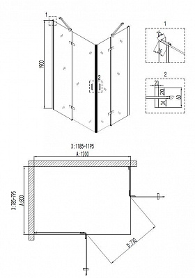 Душевой уголок Niagara Nova 120х80 прямоугольный NG-6617-08