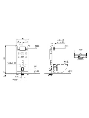 Инсталляция с унитазом сиденье микролифт, клавиша хром Vitra Sento 9830B003-7212