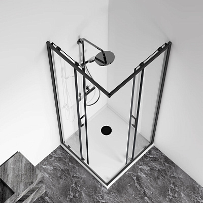 Душевой уголок GoodDoor Cube CR-80-C-B 80х80 черный КУ00019