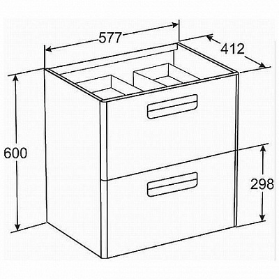 Тумба с раковиной Roca The Gap Original 60 2 ящика, ZRU9307837, терракота