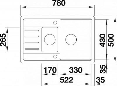 Мойка BLANCO LEGRA 6S compact 78х50 шампань 521306