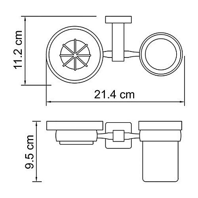 Держатель стакана и мыльницы WasserKRAFT Lippe K-6526
