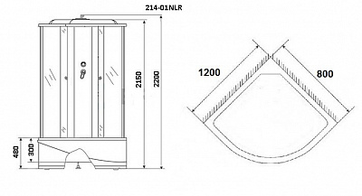 Душевая кабина Niagara NG-214-01LN 120х80х220 левая
