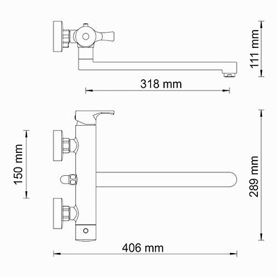 Смеситель для ванны с длинным изливом WasserKRAFT Berkel 4802L