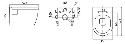 Унитаз подвесной безободковый с креплением Belbagno LOTO  BB070CHR