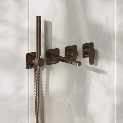 Лейка душевая с системой защиты от известковый отложений WasserKRAFT A291 розовое золото