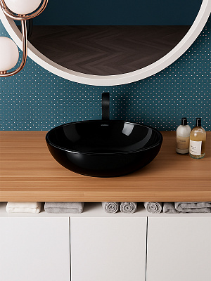 Раковина накладная Sanita Luxe Ringo 53 черная WB CT Ringo 53-N BLK G S1