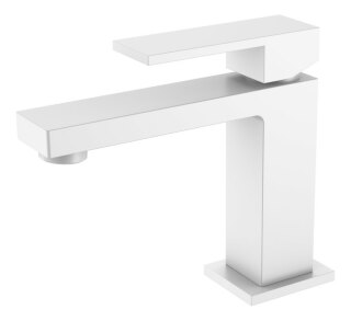 Смеситель для умывальника Boheme Qubic Matt White 471-MW белый матовый