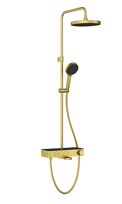 Душевая система VitrA Core Round A4730925EXP с термостатическим смесителем и ручным душем брашированное золото