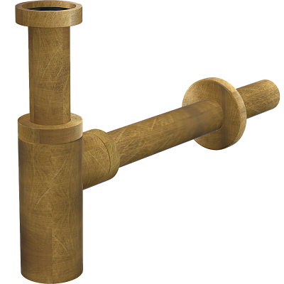 Сифон 1 1/4" бронза без выпуска (круглый) AlcaPlast A400-ANTIC