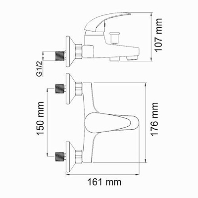 Смеситель для ванны с коротким изливом WasserKRAFT Isen 2601