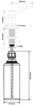 Диспенсер для жидкого мыла с латунной крышкой HC20-MT102-CPB