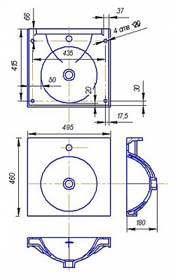 Раковина Sanita Luxe Ringo 50 Greek RNG50SLWB11