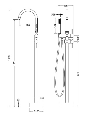 Смеситель напольный для ванны с душем Timo Saona 2300/16Y-CR белый