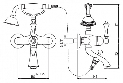 CEZARES Atlantis смеситель для ванны Atlsntis-VD-01-Sw