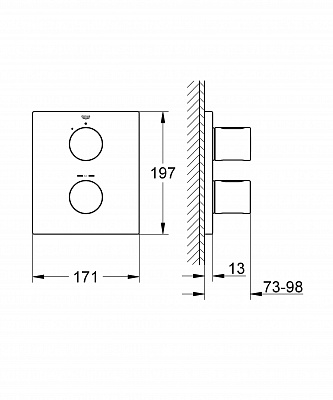 Смеситель для душа GROHE GROHTHERM 3000 19568000 термостат, без механизма